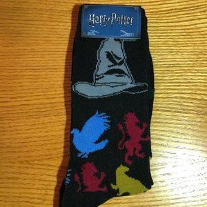 NEW - HARRY POTTER Sorting Hat & 4-Houses SOCKS Size 6-12 Lootcrate Exclusive